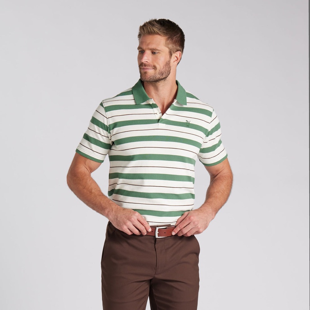 NWT $110 Puma x Quiet Golf Sunday Stripe Golf Polo